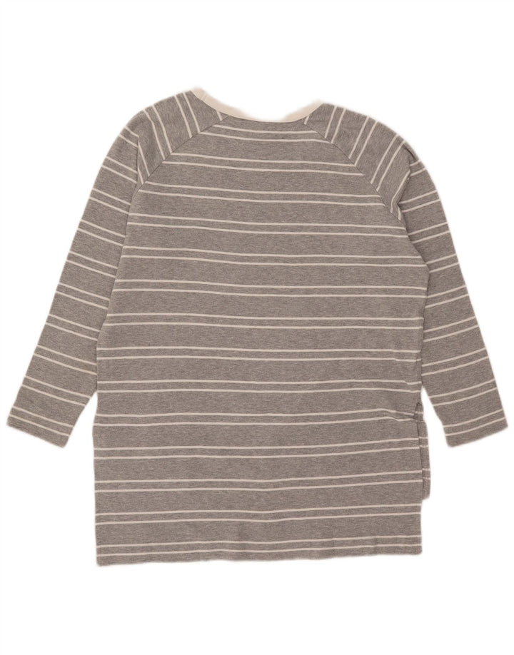Zara Femme Top Manches Longues UK 44 Gris Moyen Rayé