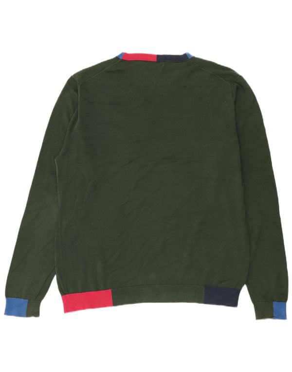 Sun68 Pull col bateau pour homme XL en coton color block vert