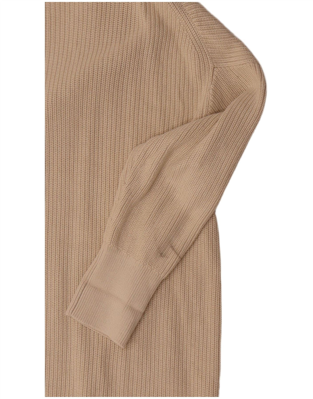 COS Cardigan long surdimensionné pour femme en coton beige moyen UK 14