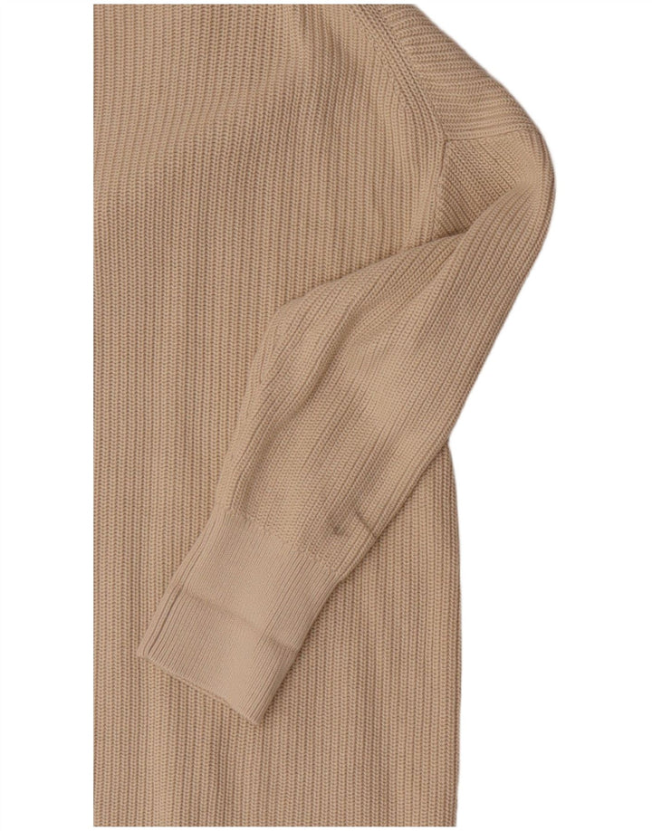 COS Cardigan long surdimensionné pour femme en coton beige moyen UK 14