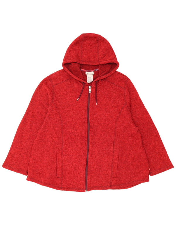 Dickies Pull à capuche zippé pour femme UK 22 3XL Polyester moucheté rouge