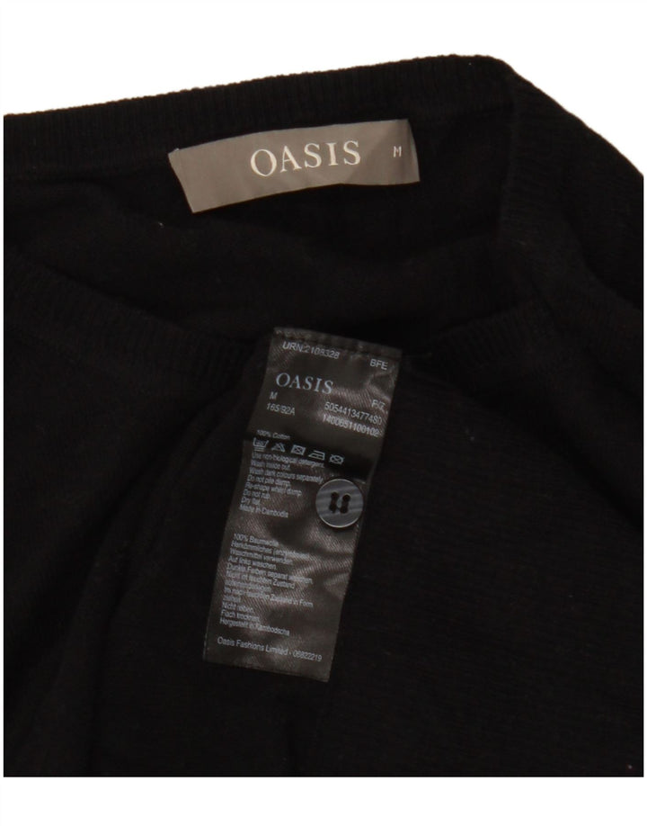 Oasis Cardigan pour femme UK 14 en coton noir moyen