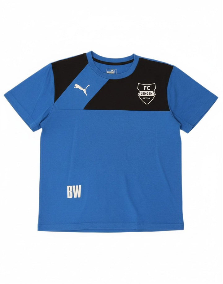 PUMA Mens FC Jengen T-Shirt Top Medium Blue Colourblock Polyester