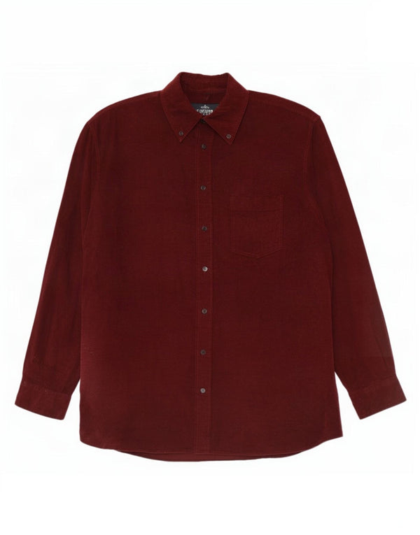 Camargue Chemise en velours côtelé pour homme UK 43/44 XL Coton bordeaux