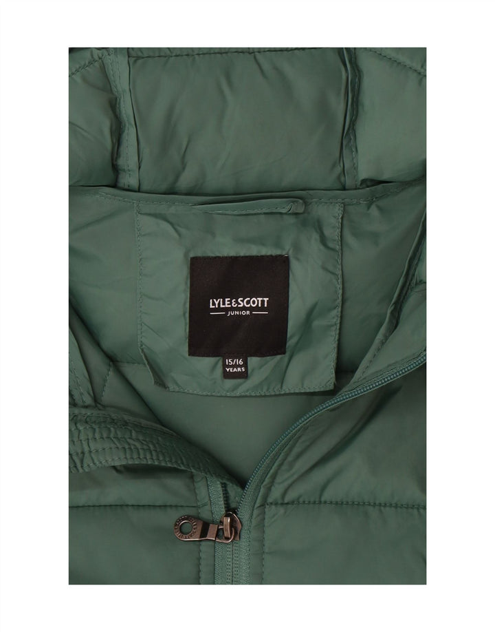 Lyle & Scott Veste matelassée à capuche garçon 15-16 ans Vert Polyamide