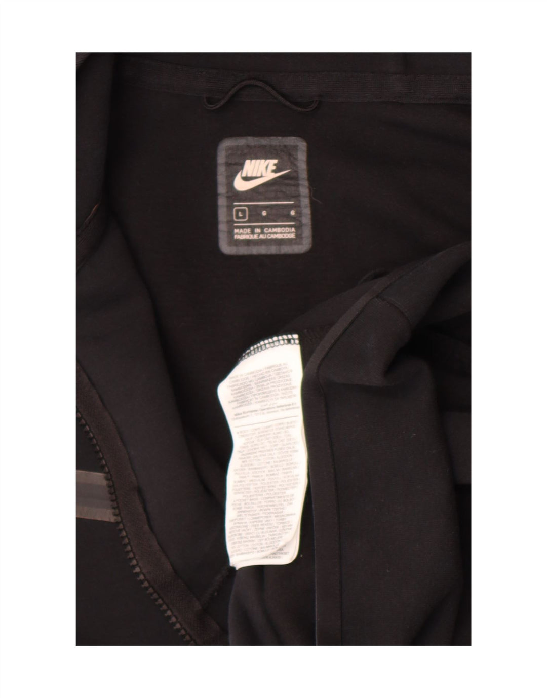 Nike Pull à capuche zippé pour homme Grand coton noir