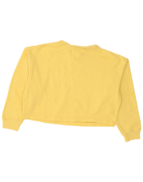 Tommy Hilfiger Sweat-shirt court pour femme UK 14 Coton jaune moyen