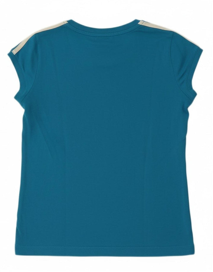 ADIDAS Womens T-Shirt Top UK 12 Medium Blue Cotton