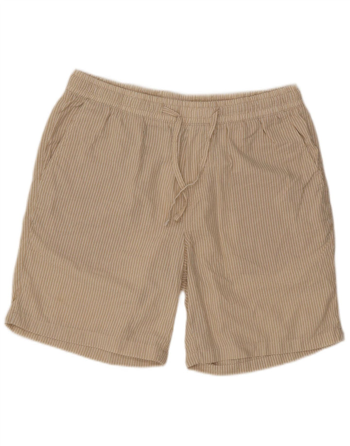 Jack & Jones Short de sport pour homme en polyester à fines rayures beige