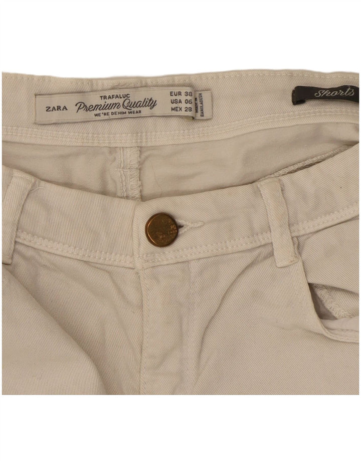 Zara Short en jean Trafaluc pour femme EU 38 Small W28 Blanc