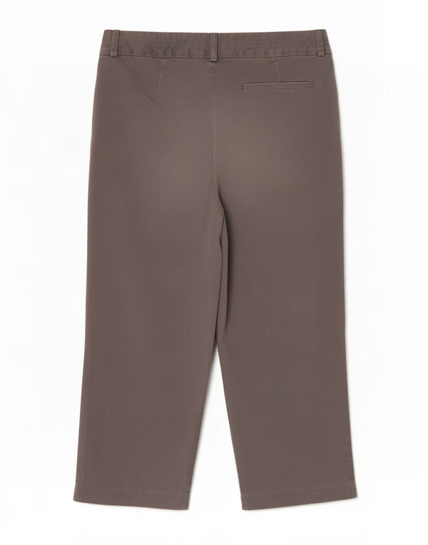Marks & Spencer Pantalon Capri Femme UK 12 Medium W32 L20 Gris Coton