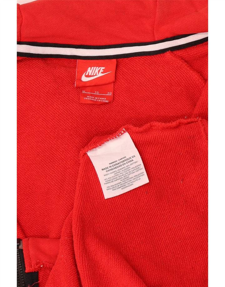 NIKE Pull à capuche zippé pour homme XL Rouge Coton