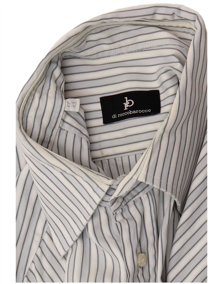 Roccobarocco Chemise Homme Taille 43 17 XL Bleu Rayé