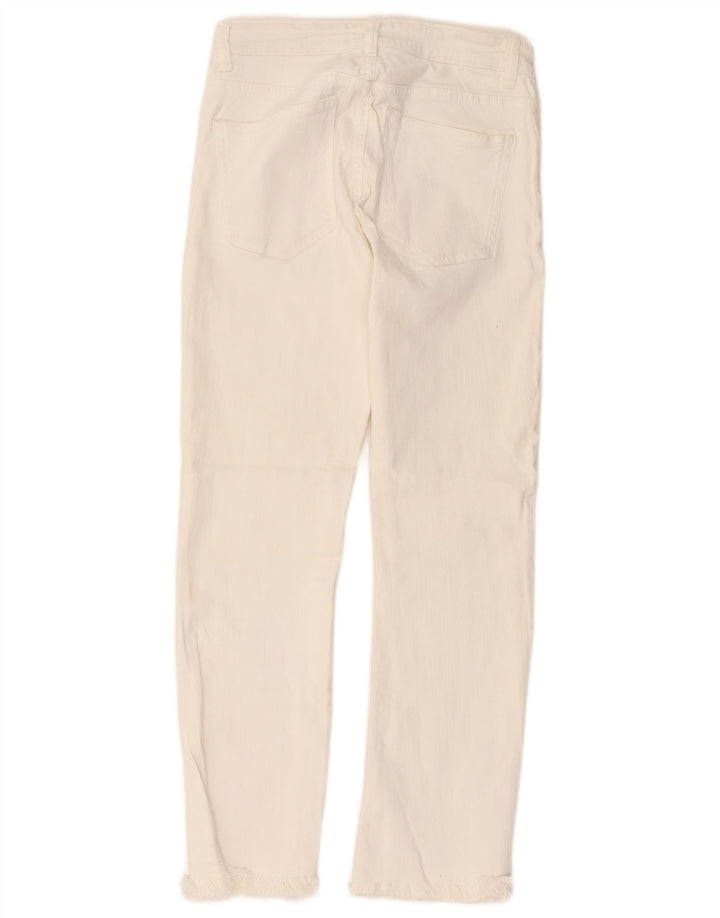 Zara Jean évasé femme EU 36 XS W26 L26 coton blanc