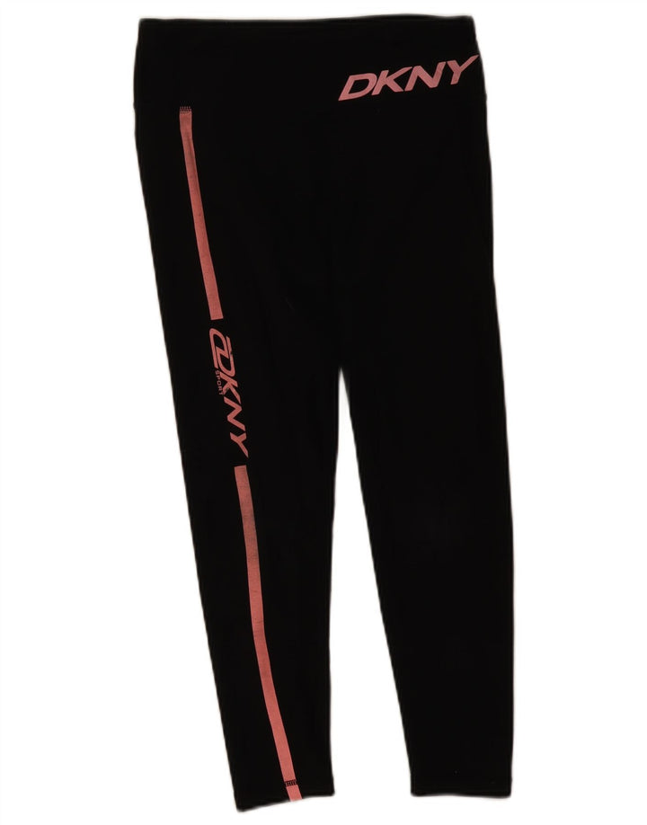 Dkny Legging court graphique pour femme UK 12 coton noir moyen