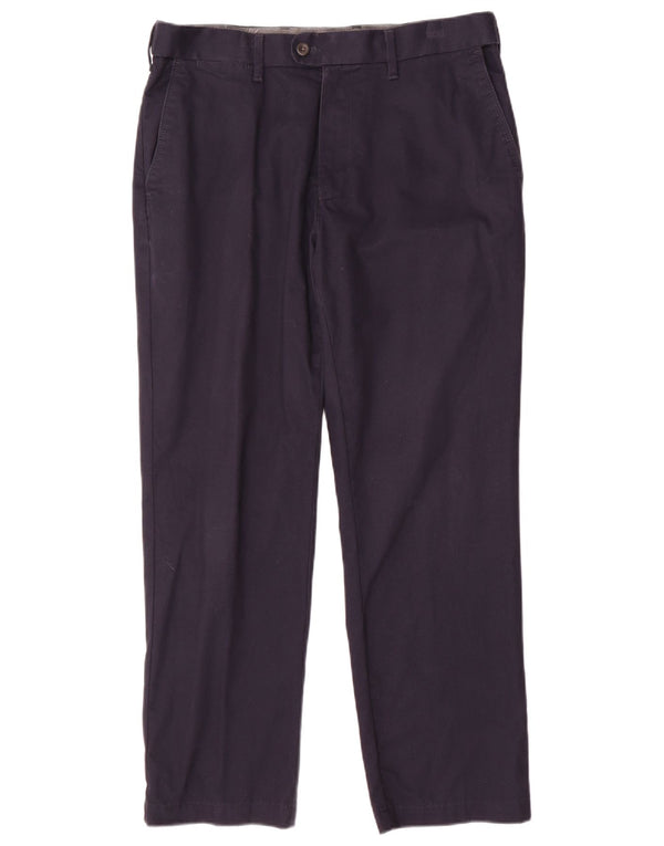 Marks & Spencer Pantalon de Costume Regular Homme W34 L29 Bleu Marine Coton