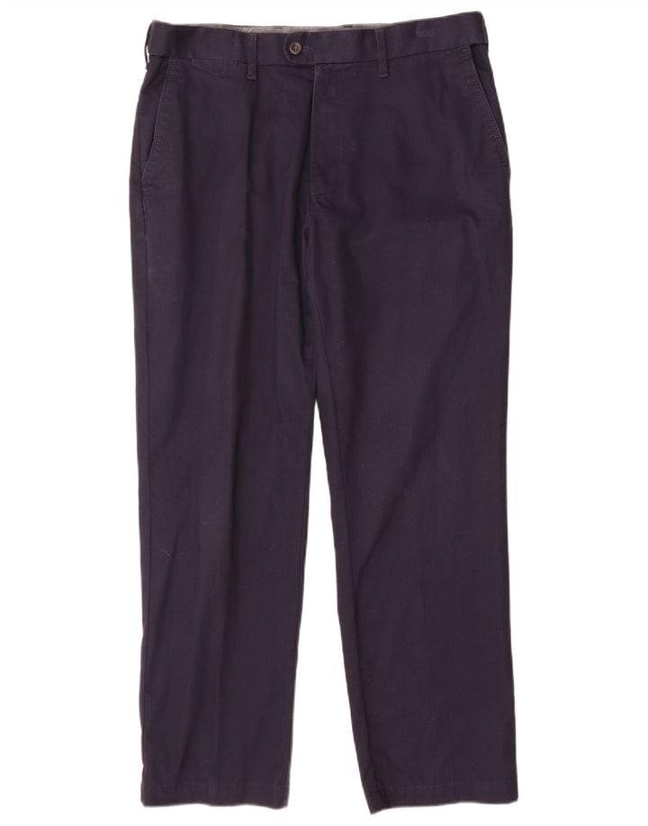 Marks & Spencer Pantalon de Costume Regular Homme W34 L29 Bleu Marine Coton