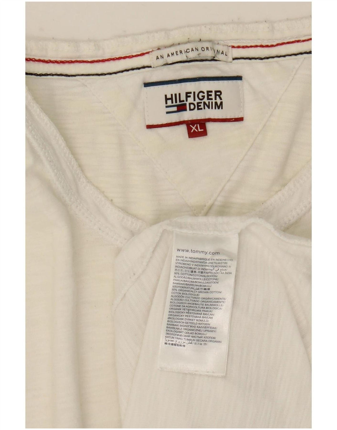 Tommy Hilfiger Haut à manches longues pour homme XL en coton blanc