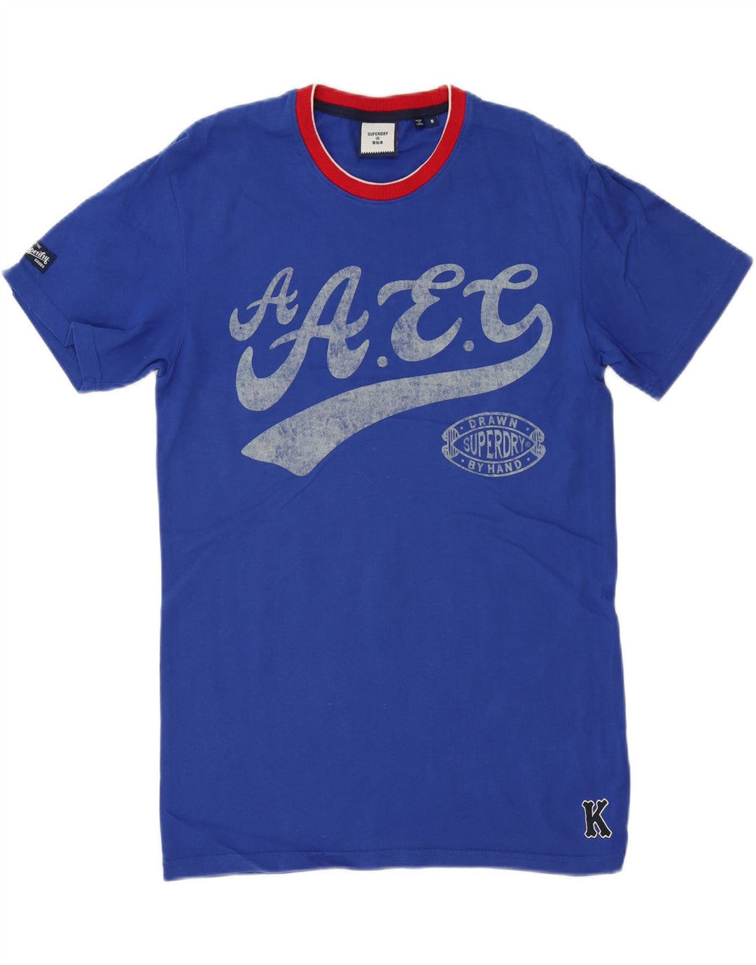 Superdry T-Shirt Graphique Homme Petit Bleu Coton