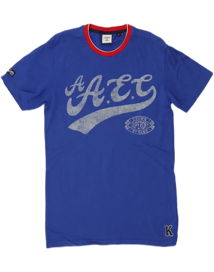 Superdry T-Shirt Graphique Homme Petit Bleu Coton