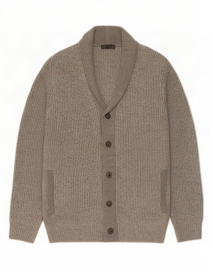 Marks & Spencer Pull Cardigan Homme 2XL Gris Acrylique