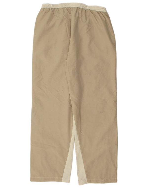REEBOK Pantalon de survêtement pour femme UK 14 Large Beige Colourblock Polyester