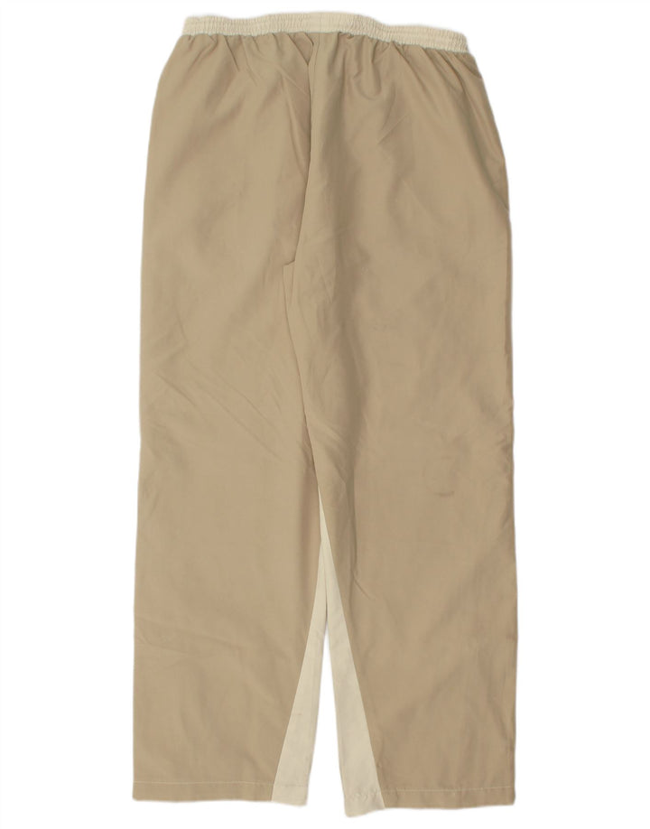 REEBOK Pantalon de survêtement pour femme UK 14 Large Beige Colourblock Polyester