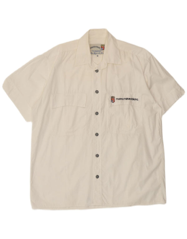Armata Di Mare Chemise à manches courtes pour hommes Taille 48 2XL Coton blanc