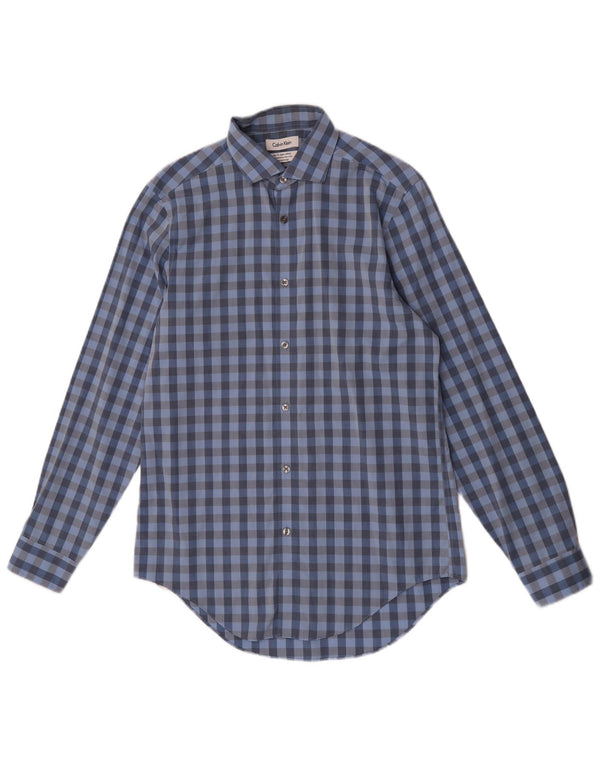 Calvin Klein Chemise slim fit pour homme Taille 15 Bleu moyen Vichy
