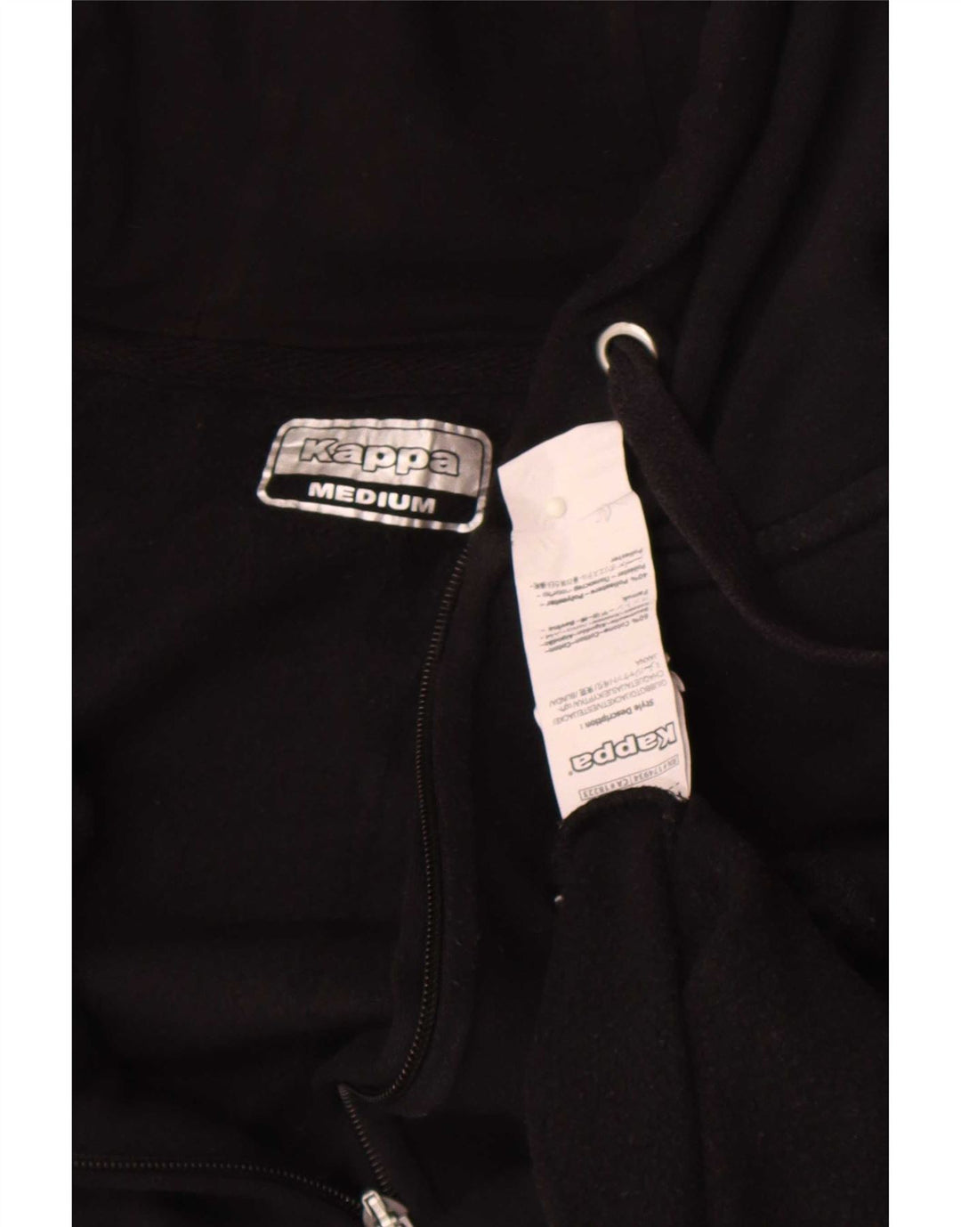 Kappa Pull à capuche zippé homme en coton noir moyen