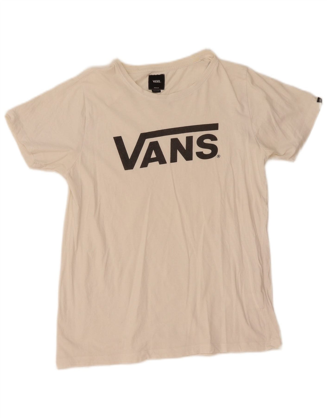 Vans T-shirt graphique pour femme UK 12 en coton blanc moyen