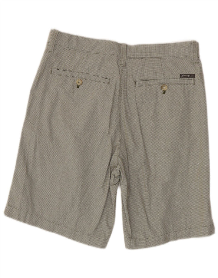 EDDIE BAUER Short Chino Homme W30 Coton Pied-de-Poule Kaki Moyen