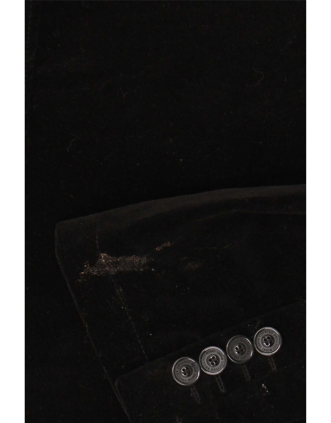 Zara Veste Blazer en Velours à 2 Boutons pour Homme EU 52 Grand Coton Noir