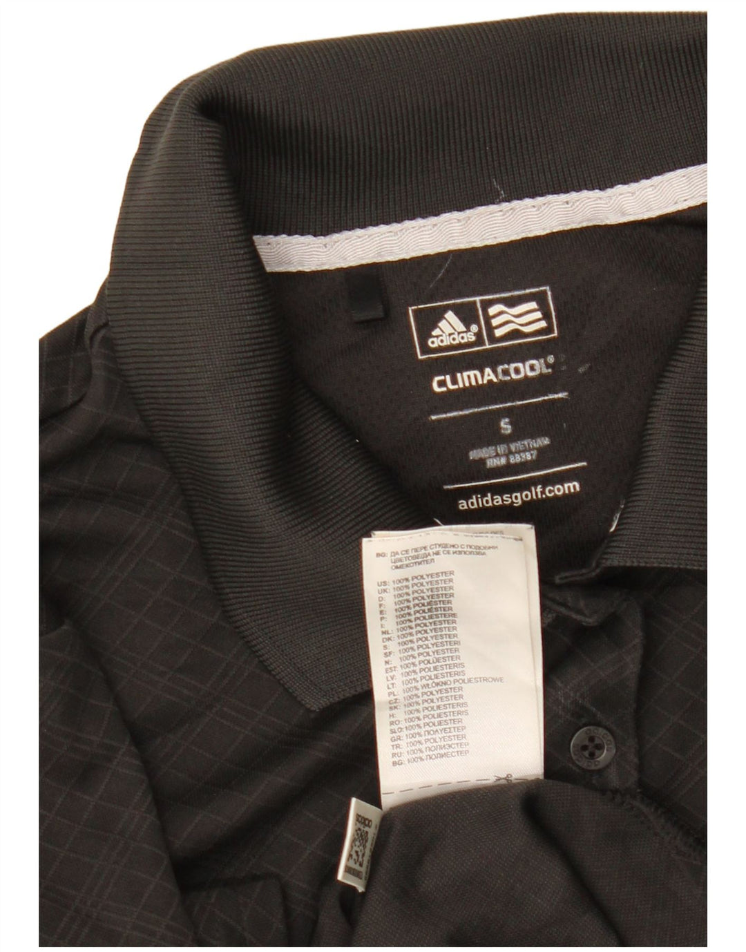 ADIDAS Polo Climacool Femme UK 10 Petit Polyester Géométrique Noir