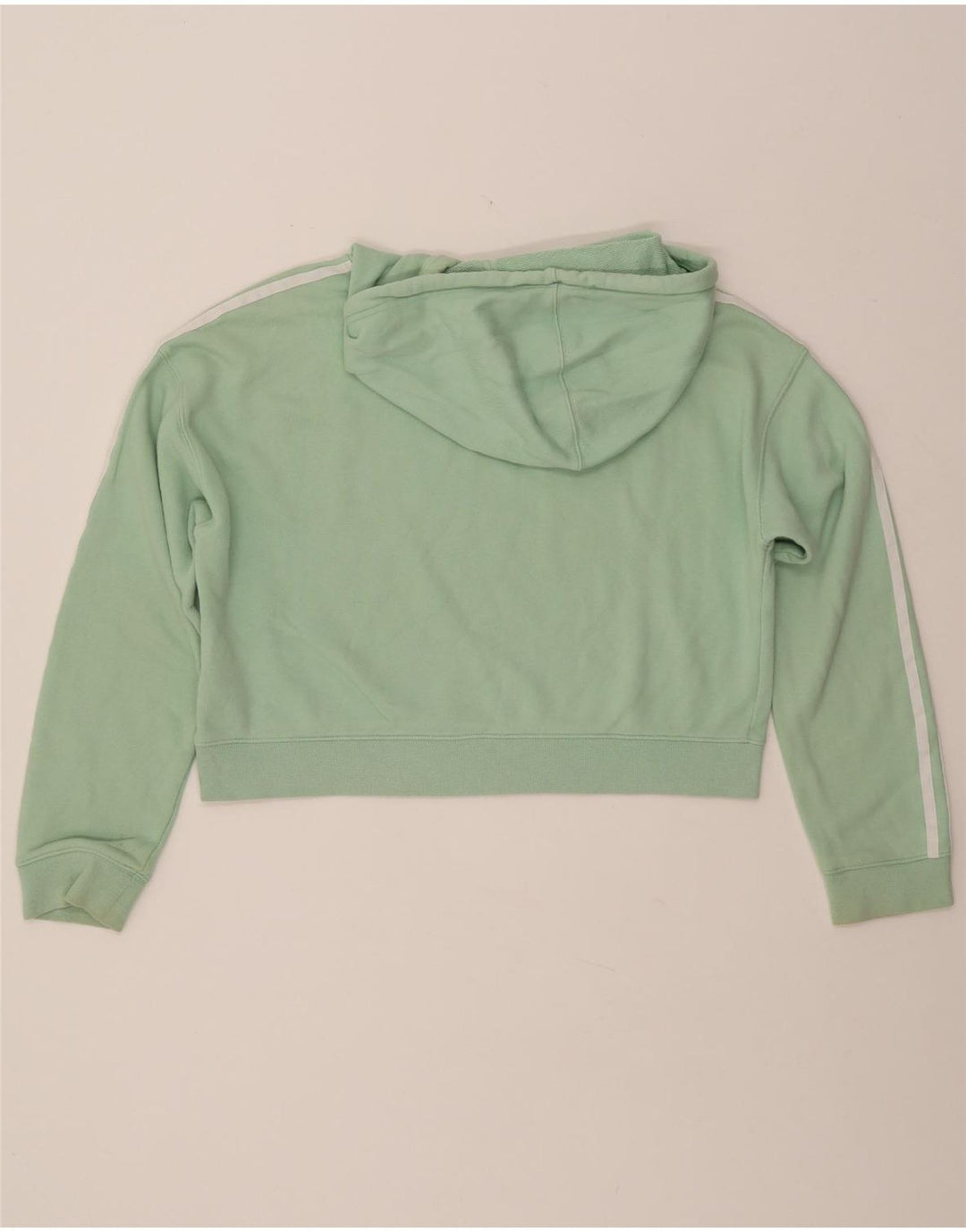 ADIDAS Pull à capuche court surdimensionné pour femme UK 8 Petit coton vert