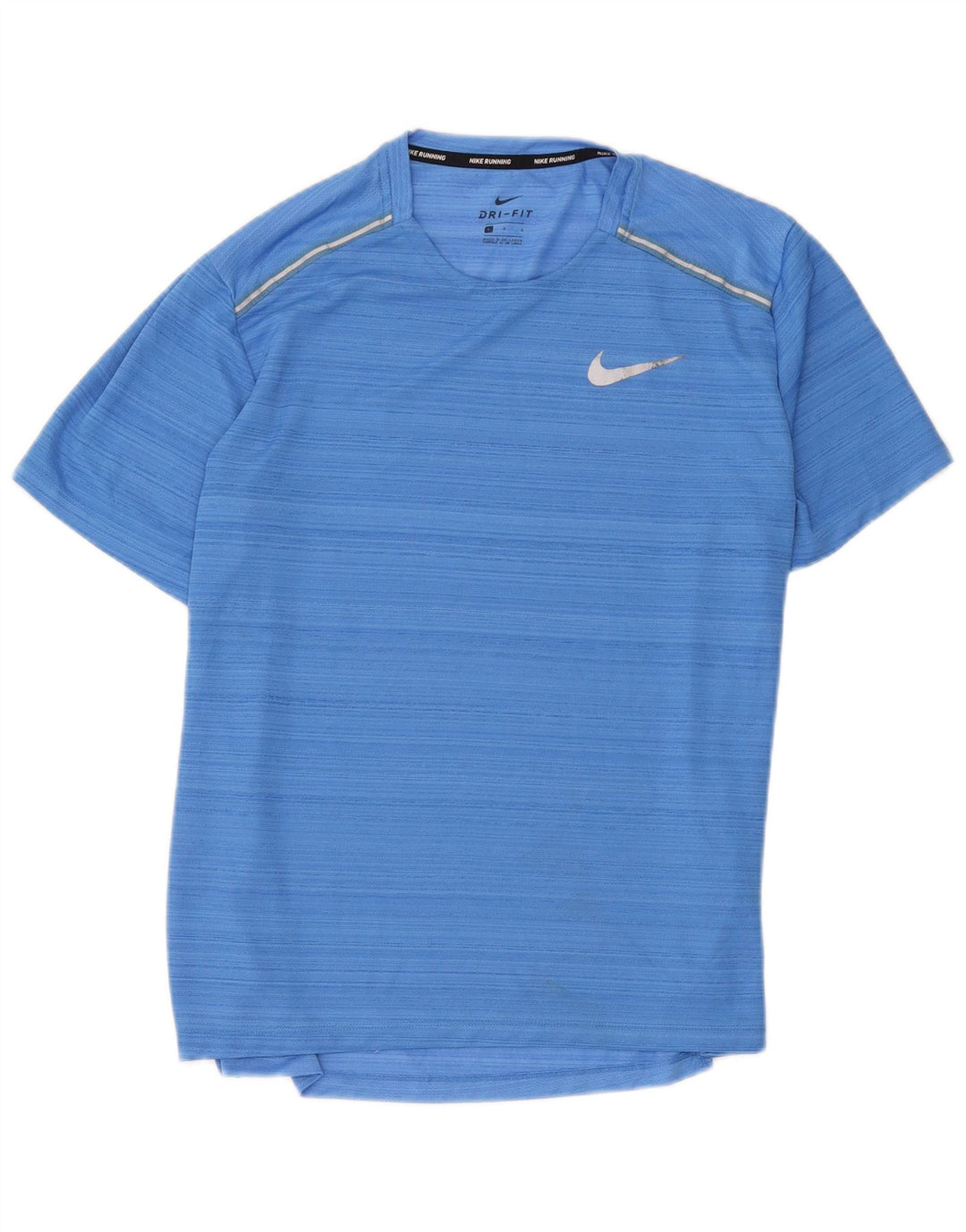 Nike Hommes Dri Fit T-Shirt Haut Large Bleu Rayé Polyester