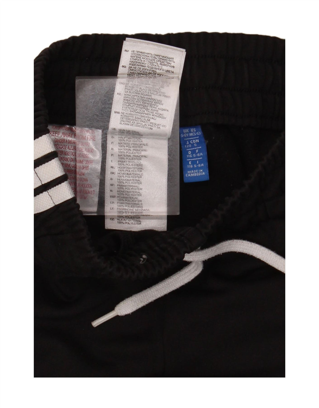 ADIDAS Pantalon de survêtement garçon Joggers 5-6 ans Noir Polyester