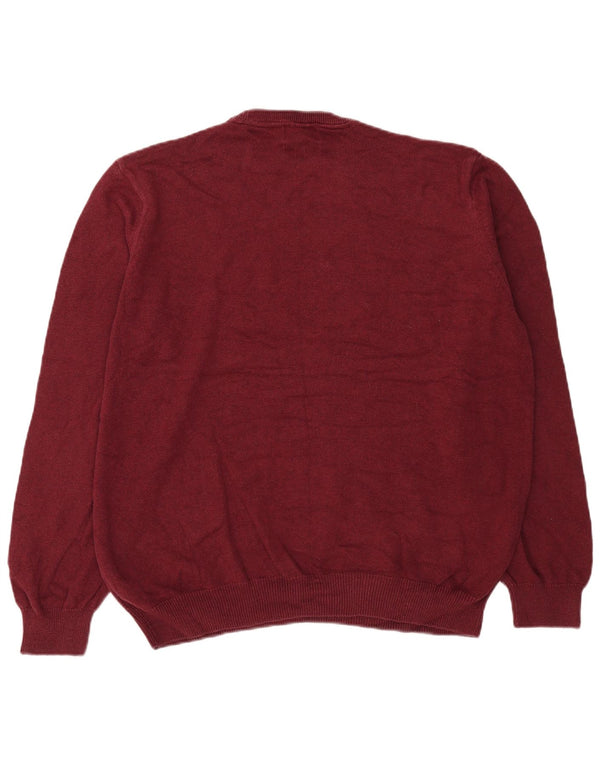 Marks & Spencer Pull col rond pour homme 2XL en coton bordeaux
