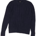 Zara Pull à col rond pour homme en coton bleu marine moyen