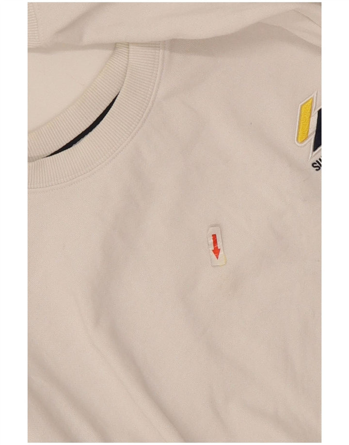 Superdry Sweat-shirt pour femme UK 14 Large Blanc Coton