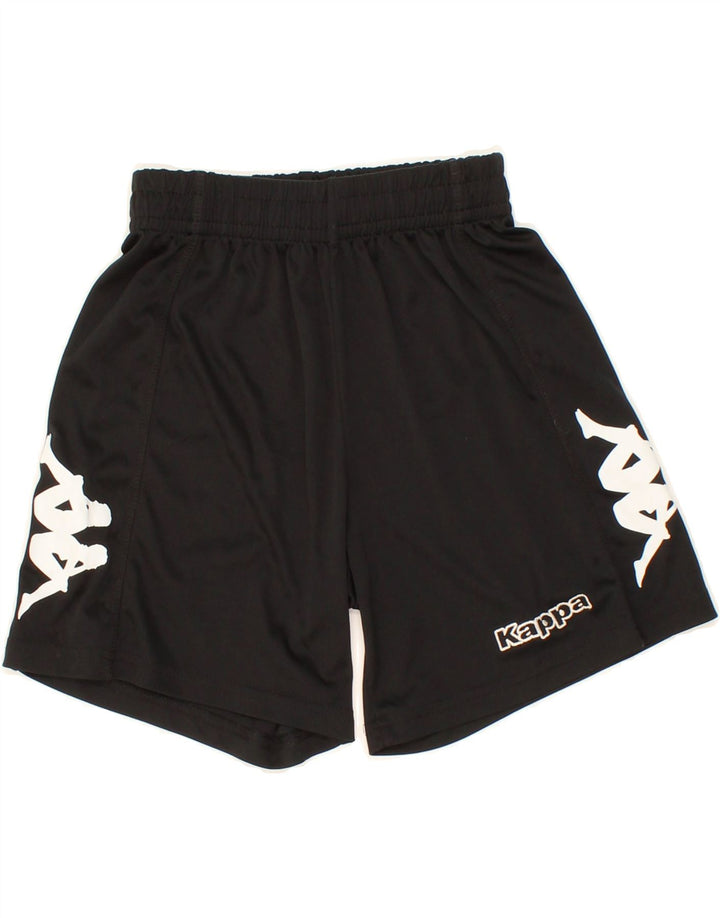 KAPPA Boys Graphic Sport Shorts 9-10 Years Black Vintage Kappa and Second-Hand Kappa from Messina Hembry 