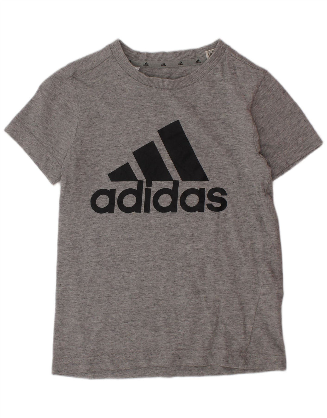 ADIDAS T-Shirt Graphique Garçon 7-8 Ans Gris Coton