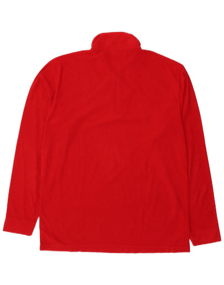 Asics Pull polaire à col zippé pour homme XL Rouge Polyester