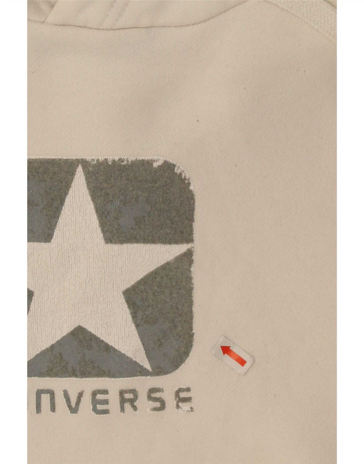 Converse Pull à Capuche Graphique Homme Blanc cassé Coton