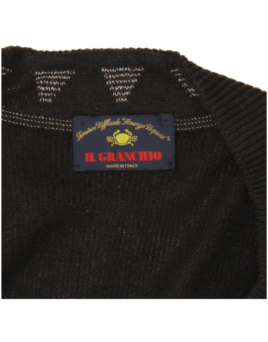 Il Granchio Cardigan Homme Pull XL Noir Géométrique