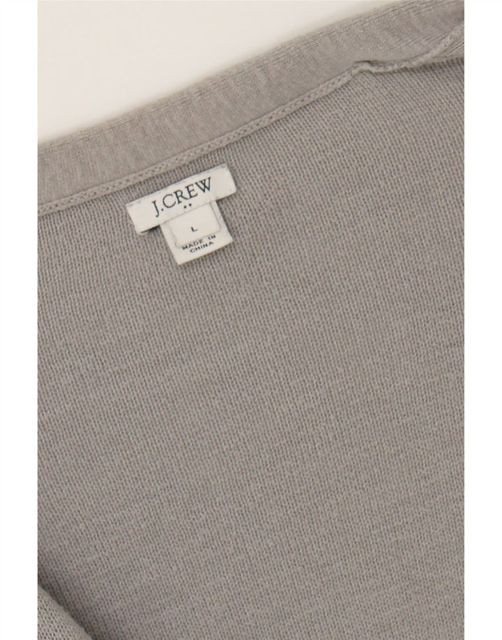 J. CREW Womens Open Cardigan Sweater UK 16 Large Grey Cotton Vintage J. Crew and Second-Hand J. Crew from Messina Hembry 