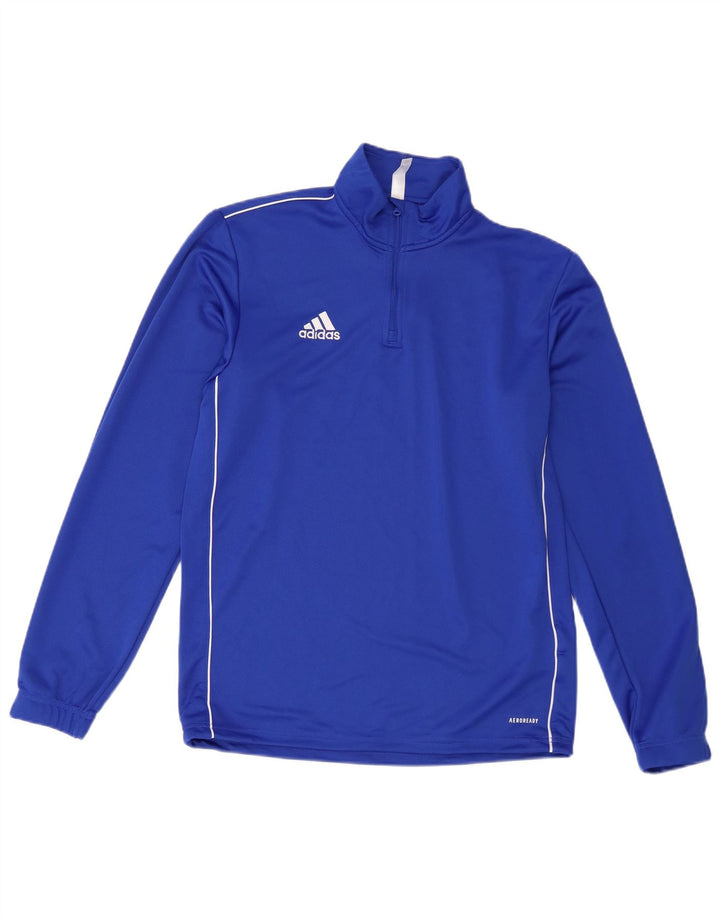 Adidas Homme Aeroready Zip Neck Pull Survêtement Haut Bleu Moyen Polyester