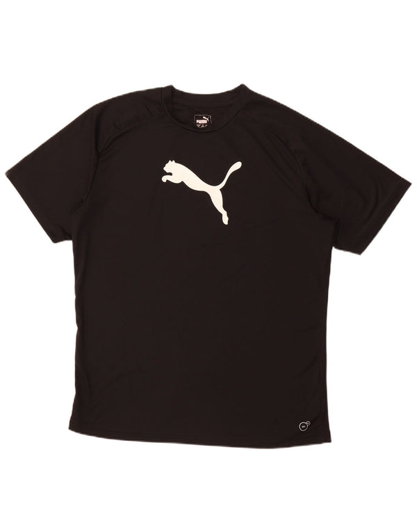 PUMA T-shirt graphique pour hommes, grand, noir, polyester, sport