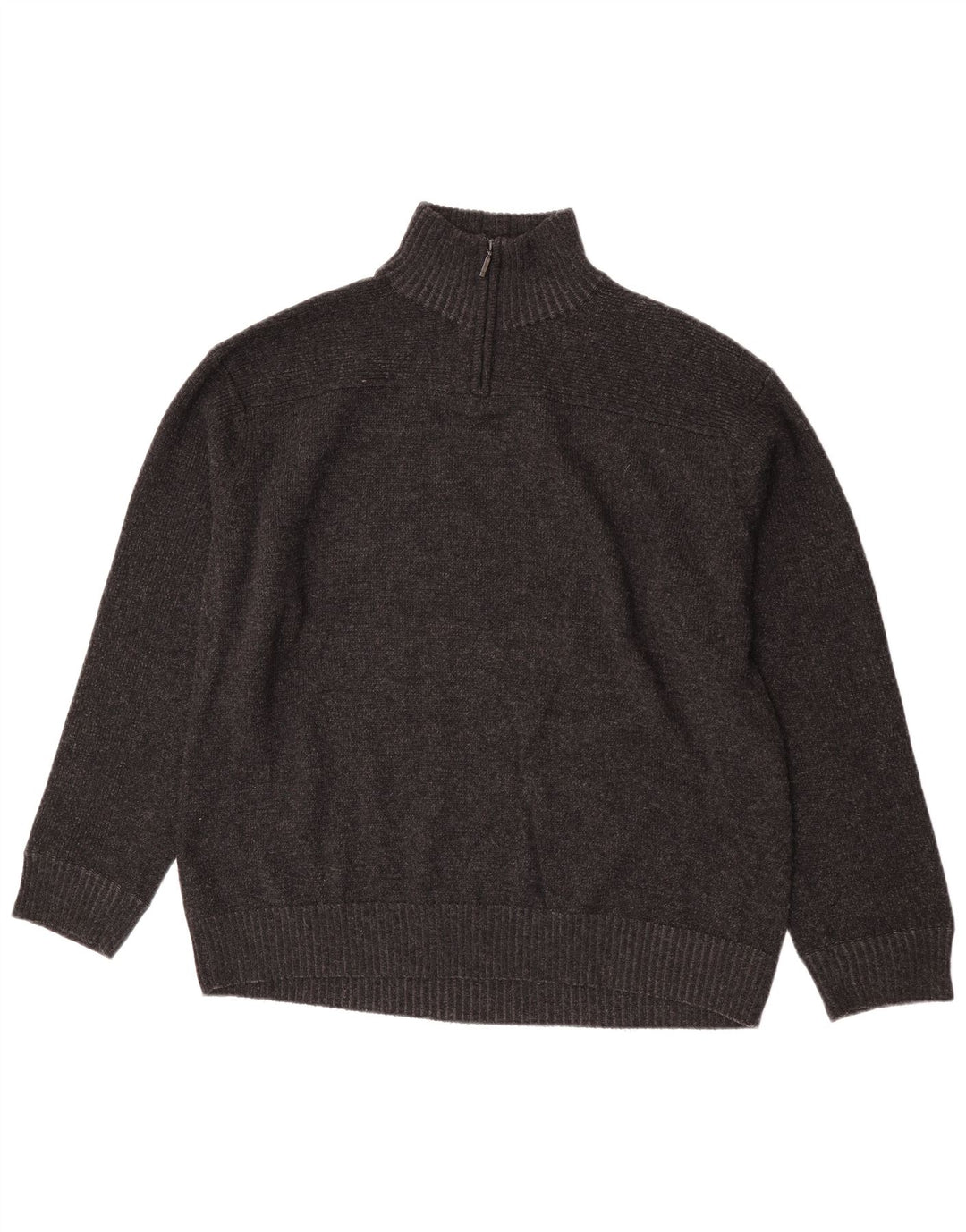 Marks & Spencer Pull col zippé pour homme XL Gris laine d'agneau