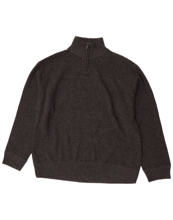 Marks & Spencer Pull col zippé pour homme XL Gris laine d'agneau
